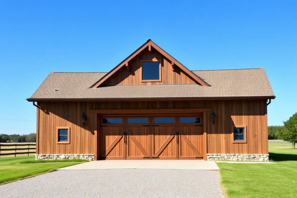 Post-frame barn built by Olivandro Co. on a rural property in Faulkner County, Arkansas